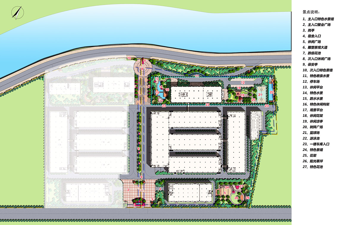 东莞铭丰厂景观概念设计总平面标注图