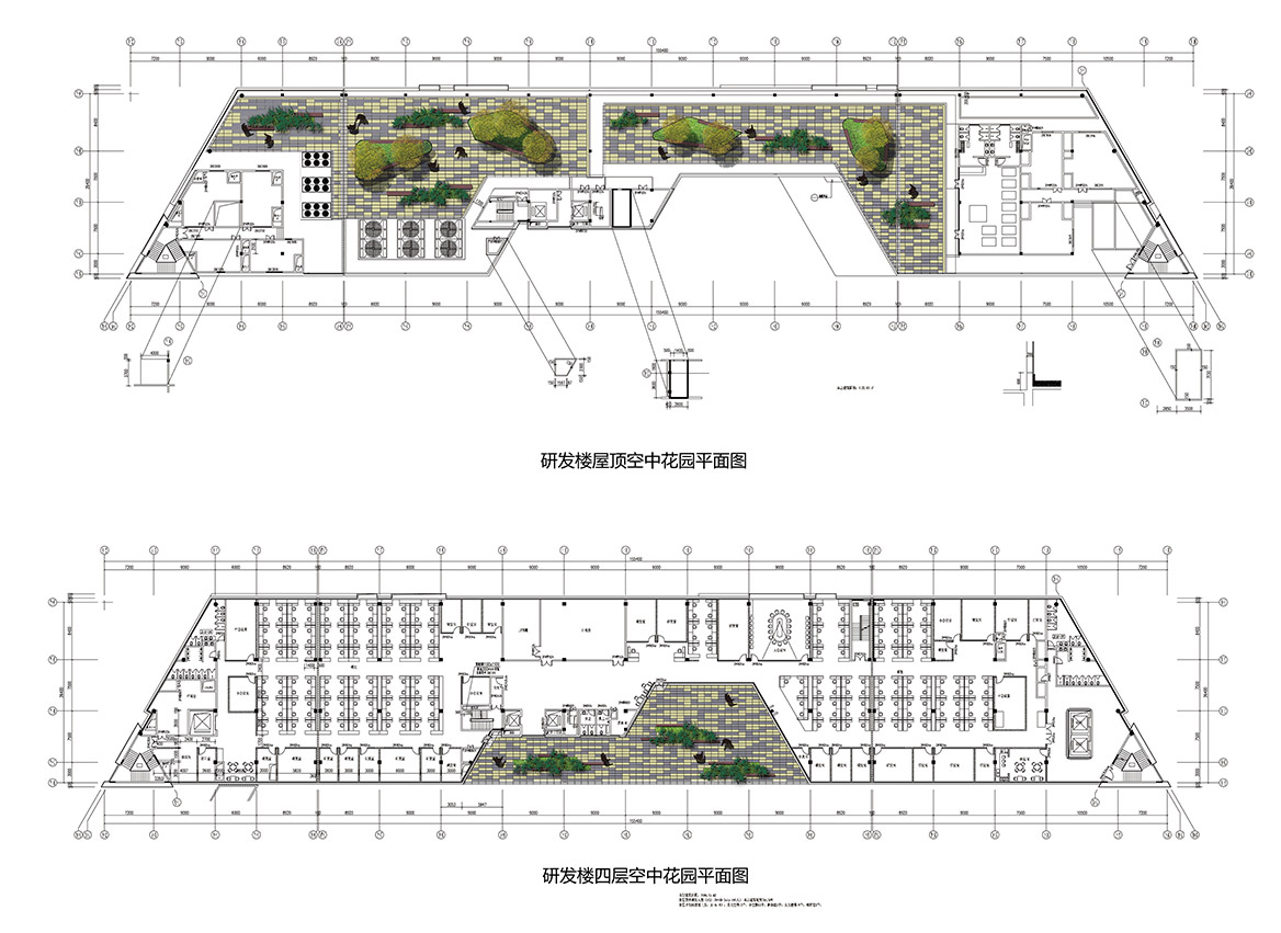 中山蒂森电梯厂景观规划设计空中花园平面图